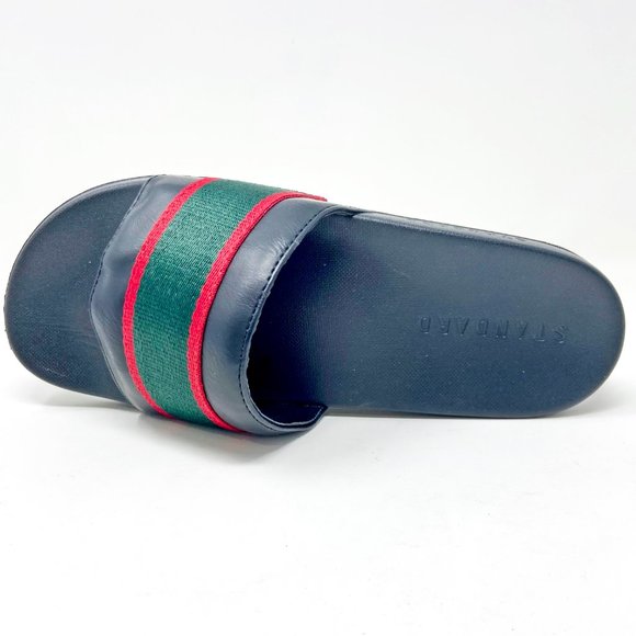 STNDRD Standard Los Angeles Monaco Black Green Red Mens Slides - Picture 4 of 5